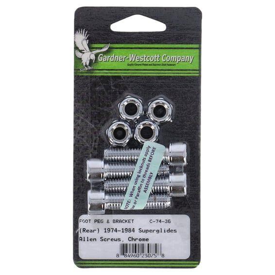 foot peg & bracket mount kit. Rear. Chrome