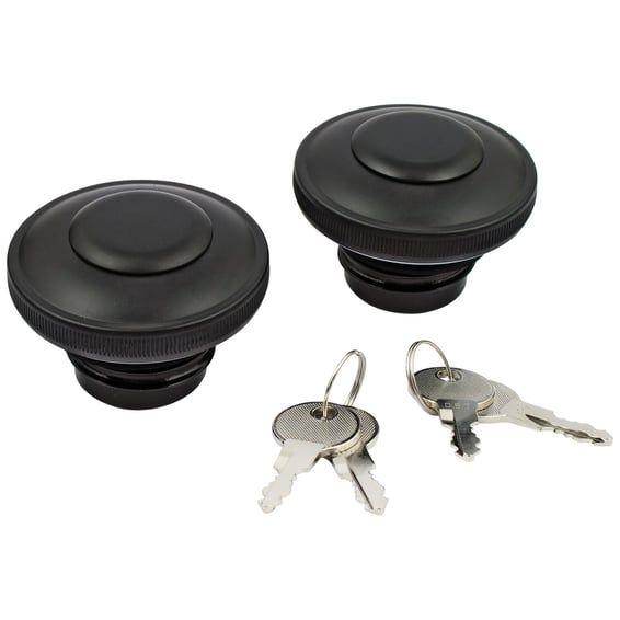 Gas cap set with lock, black