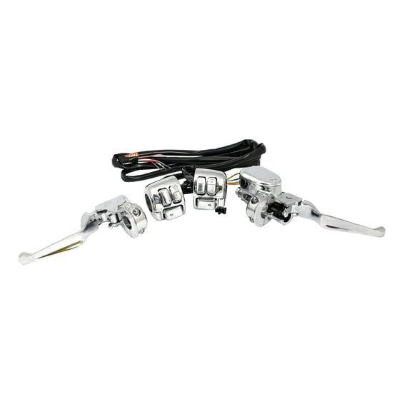 Handlebar control kit chrome 1/2" bore