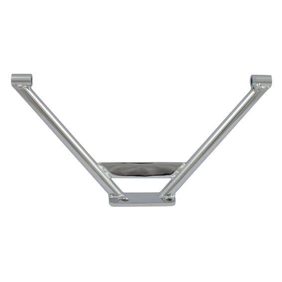 Rigid frame passenger foot peg bracket. Chrome