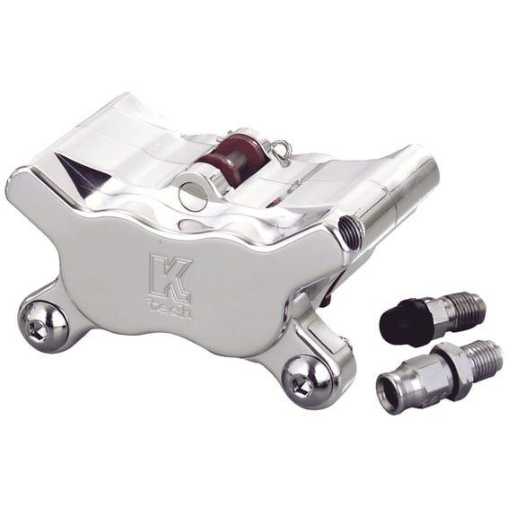 K-Tech 4-piston brake caliper. Polished