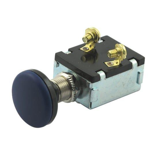 push-pull switch. Blue illuminated