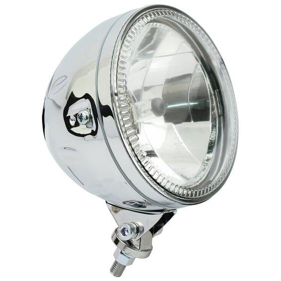 Skyline, 5-3/4" H4 headlamp. bottom mount. Chrome
