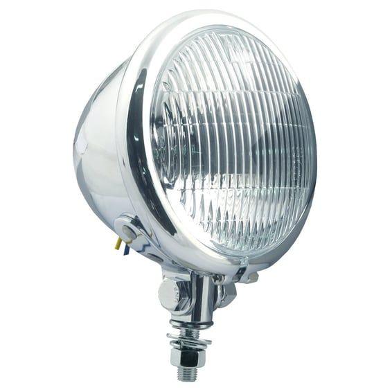 4-1/2" H3 Bates style fog lamp. Chrome. Ribbed lens