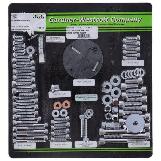 Motor screw sets, chrome allen