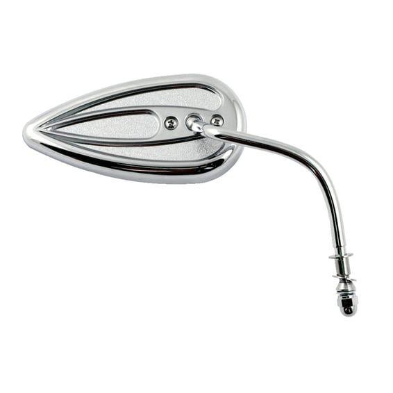 Die-cast chrome teardrop mirror, right