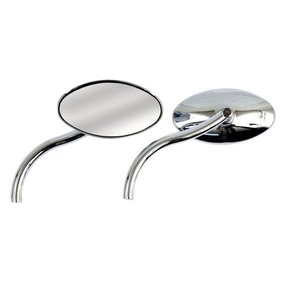 Oval mirror set, with styled stem