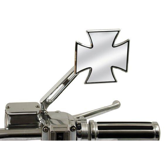 Maltese cross mirror, right slotted stem