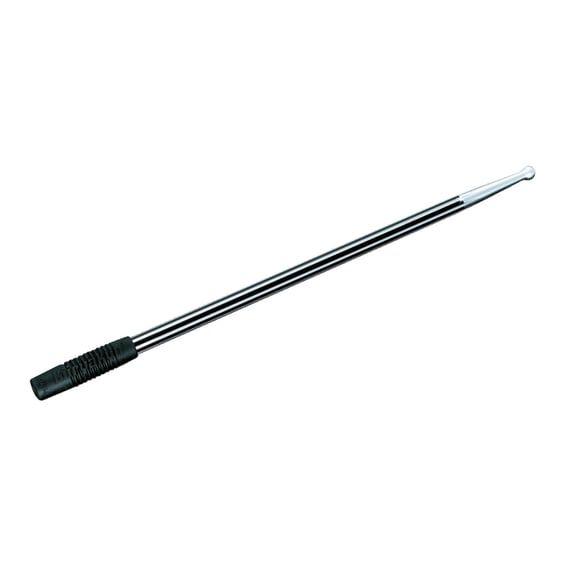 Billet antenna, round/grooved. Black & raw alu