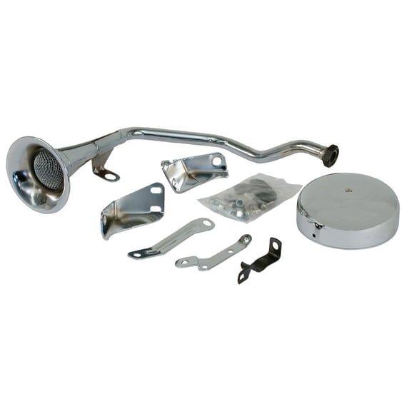 Early style trumpet horn kit. 12-volt. Chrome