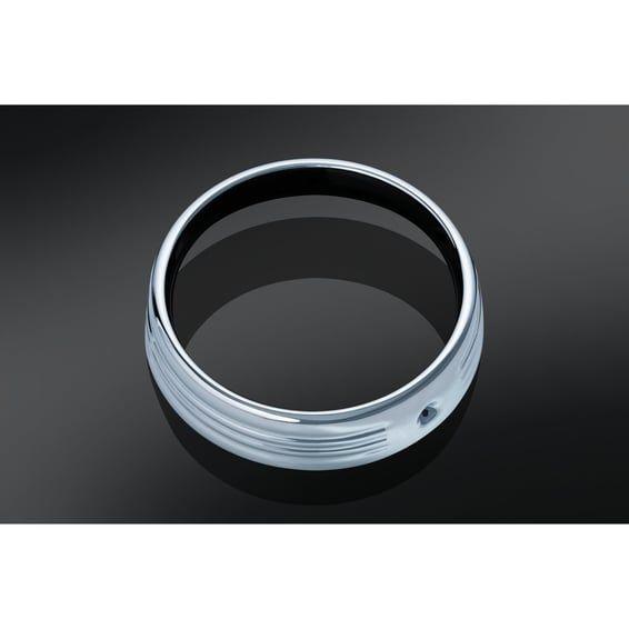 7" headlamp trim ring. Chrome