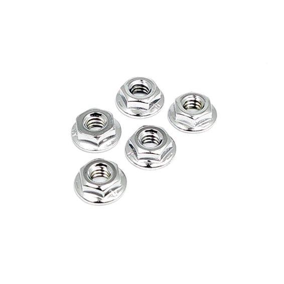 3/8-24 flanged lock nut chrome