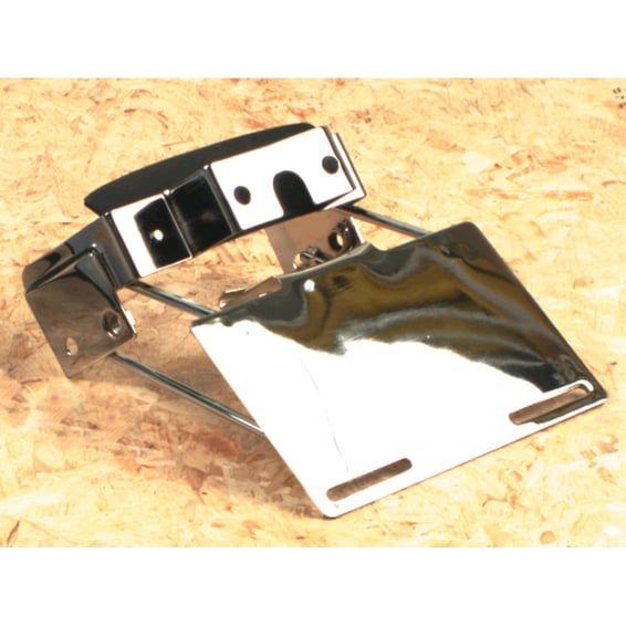 Fat Bob taillight / license plate bracket. Chrome