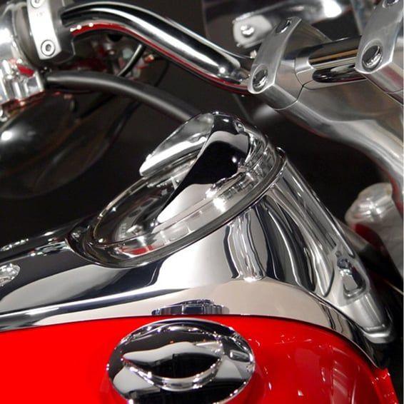 NC cast speedometer visor chrome
