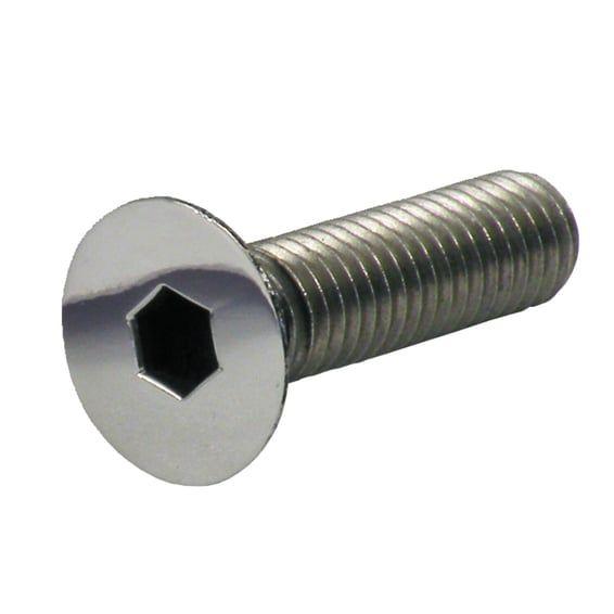M6 x 25mm flathead allen bolt, pol. ss