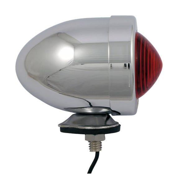 Bullet marker light. Chrome. Red lens. SF. stud mount