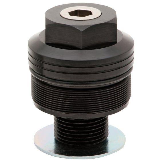 49mm fork spring preload adjusters. Black anodized