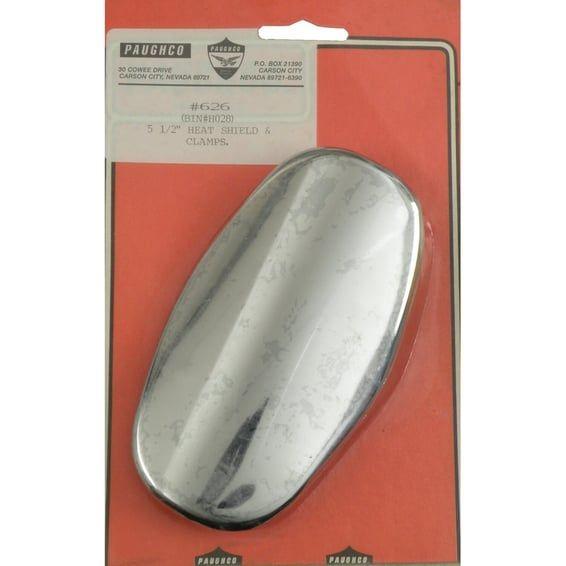 Oval Heatshield / boot guard. 5-1/2". Chrome