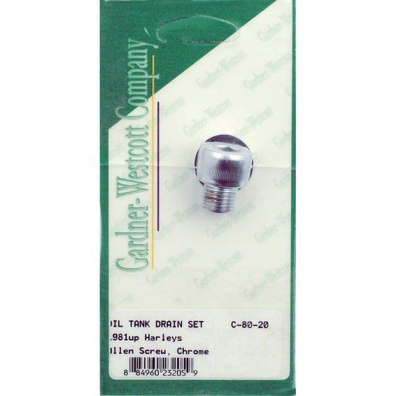 GW, oil drain plug, allen head. 1/2"-20. Chrome