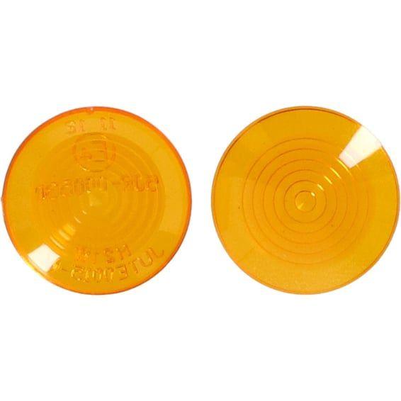 Replacement lens Mini Bulls-Eye turn signal. Amber