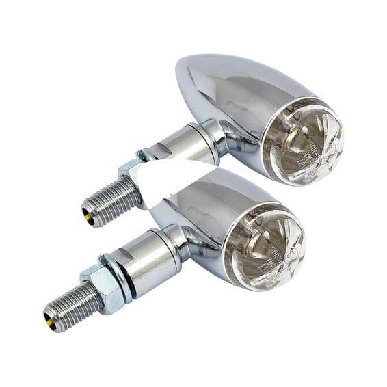 Micro bullet LED turn signals, chrome