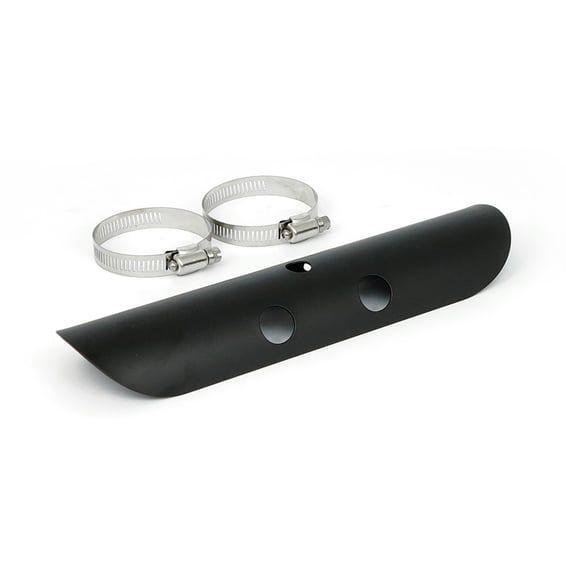Universal bullet hole heat shield 10" long black