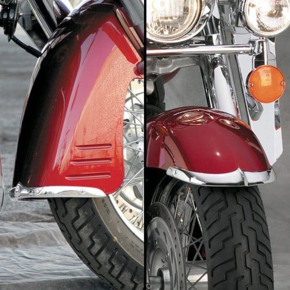 NC cast front fender tip set chrome
