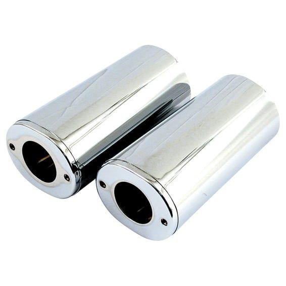 Upper fork slider covers, +4". Chrome