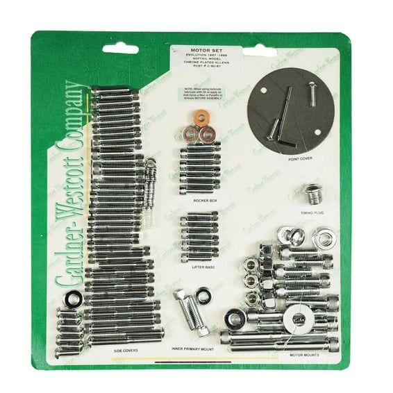 Motor screw sets, chrome allen