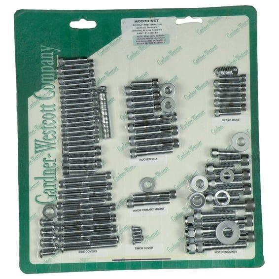 Motor screw set, chrome allen