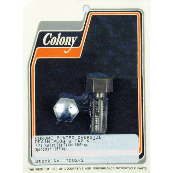 oversized drain plug & tap kit, Domed Hex. Chrome