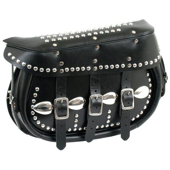 King saddlebags, black, studded