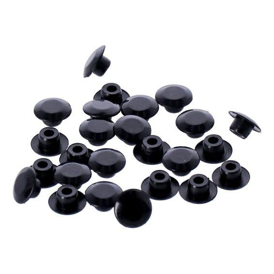 Push-in mushroom allen head plugs 3/8". Black