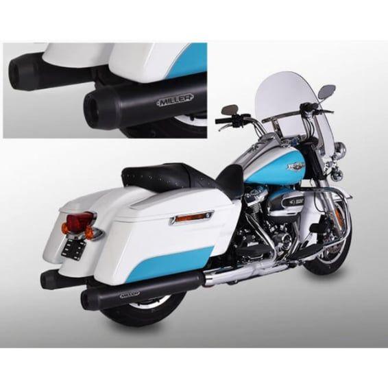 Miller, Airlington 107" slip-on mufflers. Euro 4. Black