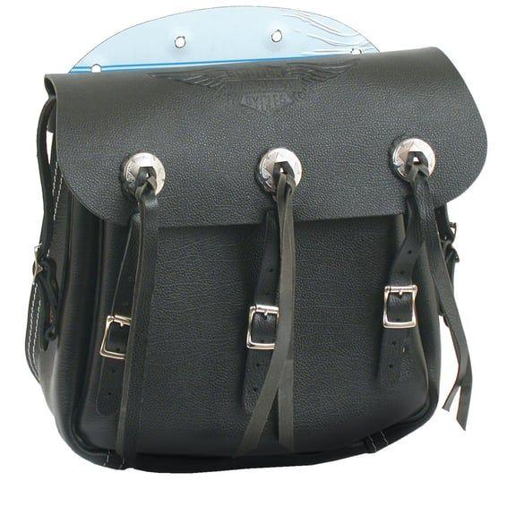 36-43 style leather saddlebag set. Black