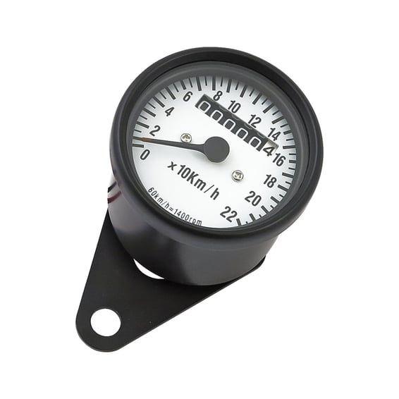Mini speedometer, 2:1 KHm black with white face plate