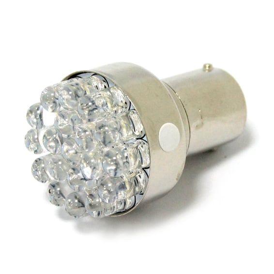 Turn signal LED bulb, BAY15S socket. White light emitting