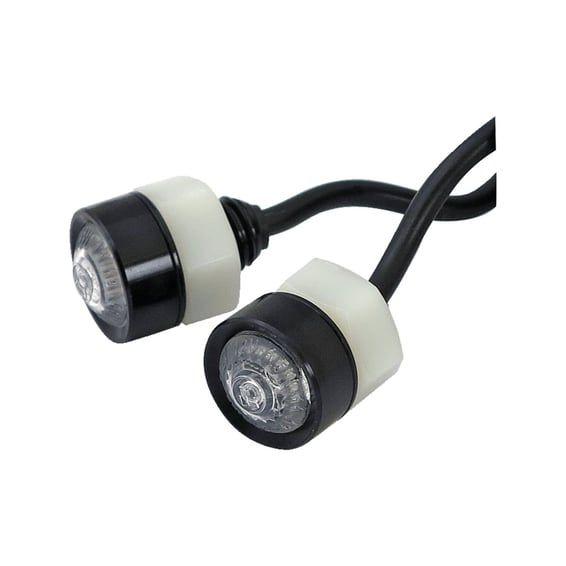 Mono, LED turn signals. Clear lens. Black