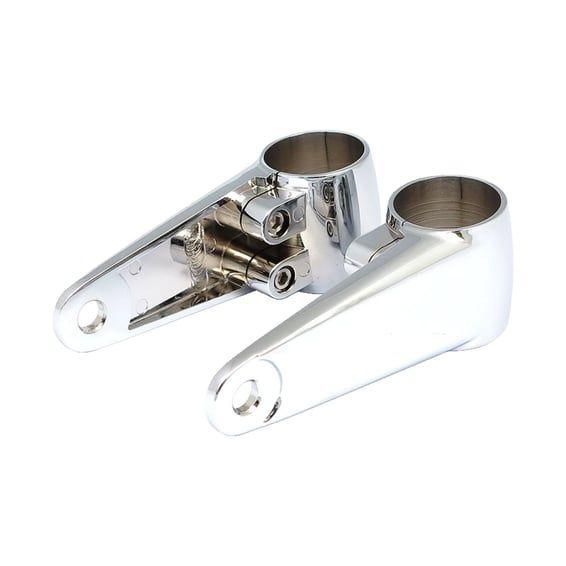 Clampah, side-mount headlamp bracket assembly. Polished
