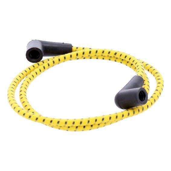 Universal 40" spark plug wire set. Cotton cloth yellow/black
