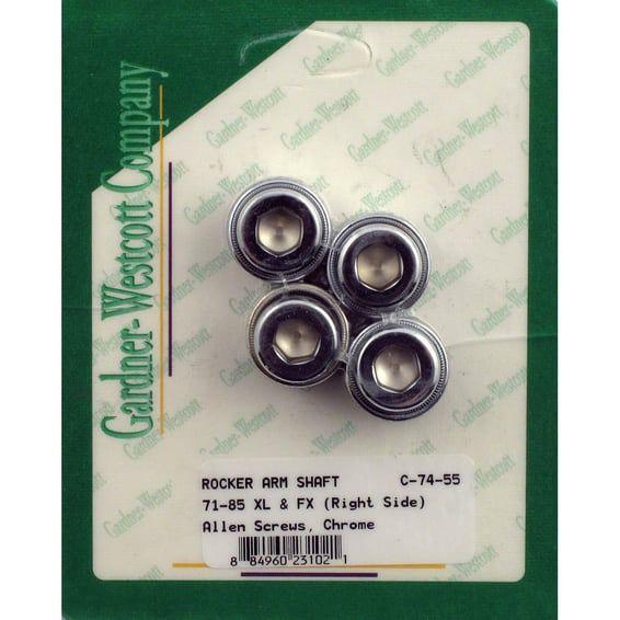 GW, rocker shaft end plug set. Allen style. Chrome