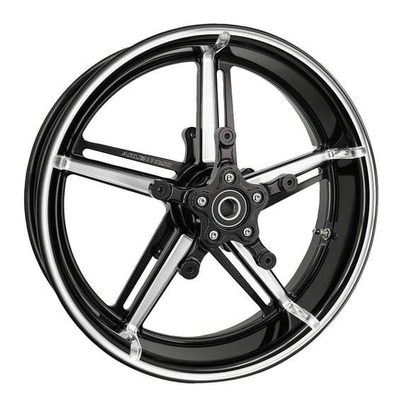 18 x 5.50 Factory 24 wheel. Front. Black CC