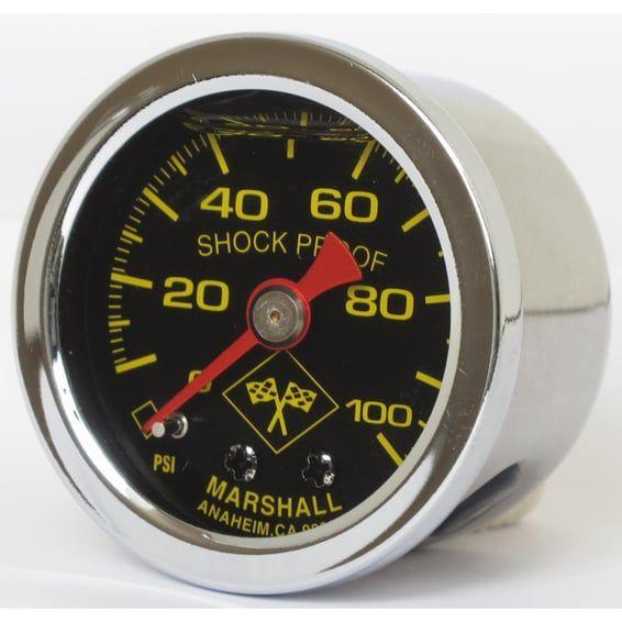 oil pressure gauge, 0-100 PSI. Stainless housing