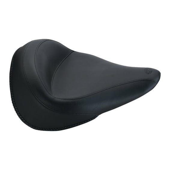 wide touring vintage solo seat plain black