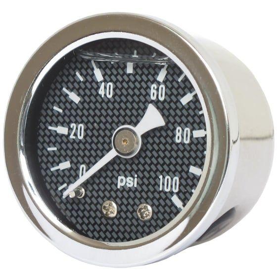oil pressure gauge, 0-100 PSI. Stainless housing