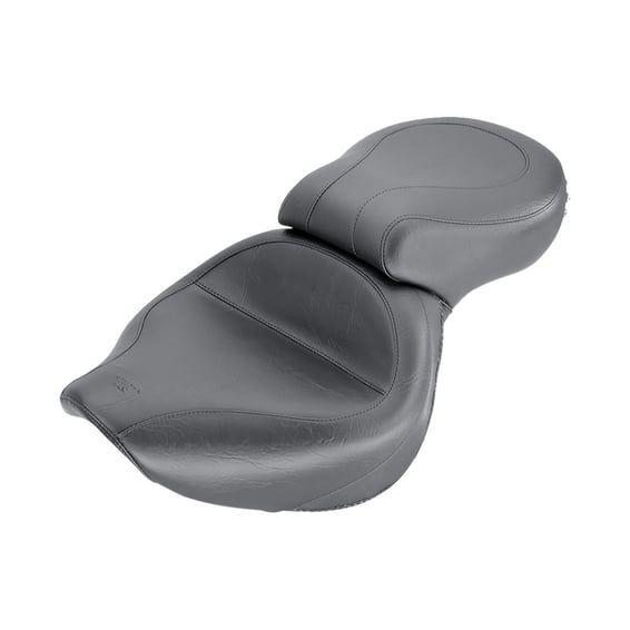 1-piece 2-up wide touring vintage seat plain black