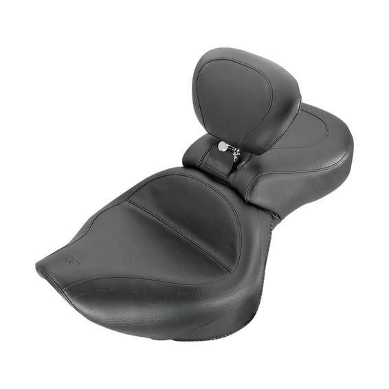 1-piece 2-up wide touring vintage seat black