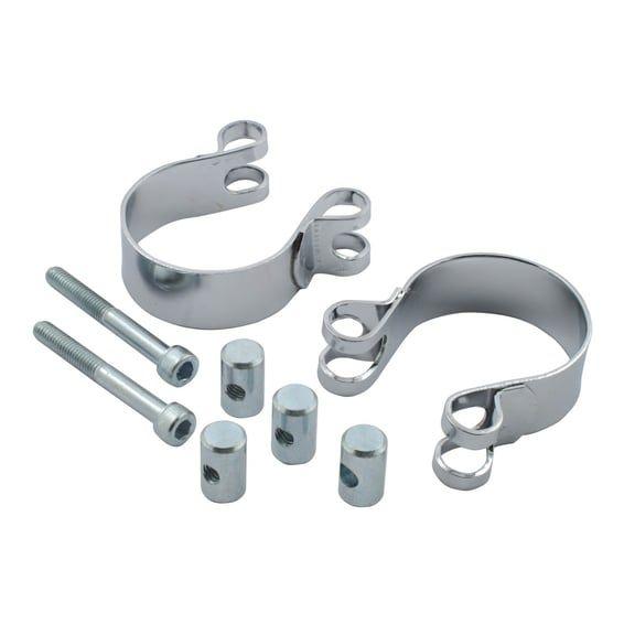 XL Sportster header clamps. Chrome