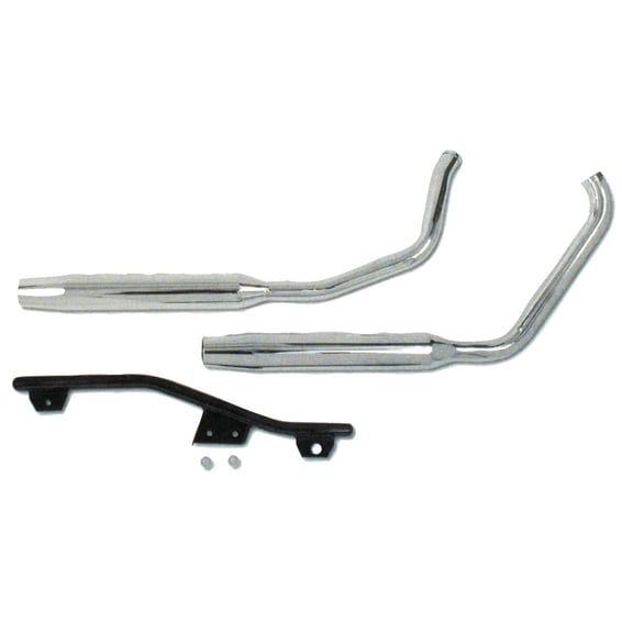 Tapered exhaust (38"). Chrome