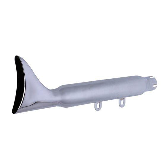 Replacement muffler. Fishtail. Chrome